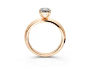 Solitaire Engagement Ring Setting for Emerald Cut Center with Wide Knife Ridge Band and Prong Head in Rose Gold