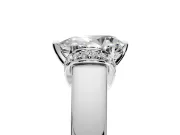 Solitaire Engagement Ring Setting for Pear-Shaped Center with Wide Band, Pave Collar and Prong Head in White Gold