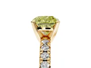 Solitaire Engagement Ring Setting for Fancy Yellow Cushion Cut Center with Large Accents and Prong Head in Yellow Gold