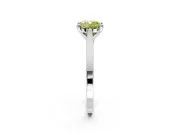 Solitaire Engagement Ring Setting for Fancy Yellow Cushion Cut Center with Tapered Shoulders and Prong Head in Sterling Silver