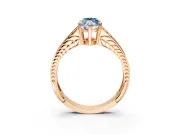 Split Shank Engagement Ring Setting for Fancy Blue Marquise Center with Pave Split Shank and Prong Head in Rose Gold
