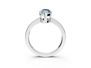 Solitaire Engagement Ring Setting for Fancy Blue Marquise Center with Plain Band and Flat Tab Prong Head in Sterling Silver