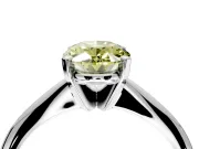 Solitaire Engagement Ring Setting for Fancy Yellow Oval Center with Knife Ridge Band and Claw Prong Head in Platinum