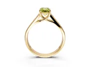 Solitaire Engagement Ring Setting for Fancy Yellow Emerald Cut Center with Round Cut Channel Band and Prong Head in Yellow Gold