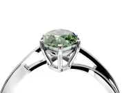 Solitaire Engagement Ring Setting for Fancy Green Marquise Center with Plain Bypass Twist Band and Prong Head in Platinum