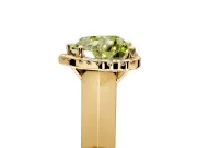 Halo Engagement Ring Setting for Fancy Yellow Heart-Shaped Center with Knife Ridge Cathedral Band and Prong Head in Yellow Gold