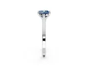 Solitaire Engagement Ring Setting for Fancy Blue Cushion Cut Center with Tapered Shoulders and Prong Head in Platinum