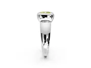 Solitaire Engagement Ring Setting for Fancy Yellow Cushion Cut Center with Wide Band and Bezel Head in Sterling Silver