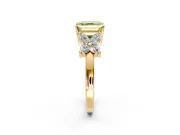 Floral Engagement Ring Setting for Fancy Yellow Princess Cut Center with Marquise Cluster Shoulders and Prong Head in Yellow Gold