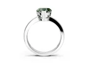 Solitaire Engagement Ring Setting for Fancy Green Heart-Shaped Center with Plain Band and Flat Tab Prong Head in Platinum