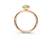 Low-Set Solitaire Engagement Ring Setting for Fancy Yellow Pear-Shaped Center with Thin Plain Band and Prong Head in Rose Gold