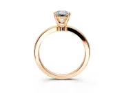 Solitaire Engagement Ring Setting for Emerald Cut Center with Plain Band and Tulip Prong Head in Rose Gold