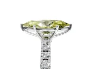 Solitaire Engagement Ring Setting for Fancy Yellow Marquise Center with Large Accent Band and Prong Head in Sterling Silver