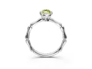 Solitaire Engagement Ring Setting for Fancy Yellow Marquise Center with Bamboo Band and Prong Head in Platinum