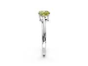 Solitaire Engagement Ring Setting for Fancy Yellow Cushion Cut Center with Plain Bypass Twist Band and Prong Head in Sterling Silver