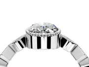Milgrain Bezel Engagement Ring Setting for Oval Center with Marquise Stations and Bezel Head in Sterling Silver