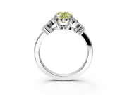 Floral Engagement Ring Setting for Fancy Yellow Oval Center with Marquise Cluster Shoulders and Prong Head in Platinum