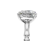 Solitaire Engagement Ring Setting for Radiant Cut Center with Bamboo Band and Prong Head in Sterling Silver