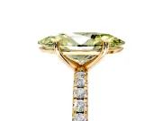 Solitaire Engagement Ring Setting for Fancy Yellow Marquise Center with Fine Pave Narrow Band and Prong Head in Yellow Gold