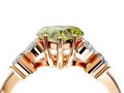 Floral Engagement Ring Setting for Fancy Yellow Heart-Shaped Center with Marquise Cluster Shoulders and Prong Head in Rose Gold
