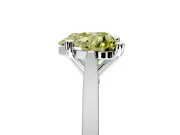 Solitaire Engagement Ring Setting for Fancy Yellow Heart-Shaped Center with Tapered Shoulders and Prong Head in White Gold