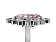 Cluster Halo Engagement Ring Setting for Fancy Pink Marquise Center with Milgrain Bezel Accents and Prong Head in Platinum