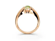 Tension Engagement Ring Setting for Fancy Yellow Marquise Center with Wide Tapered Band and Tension Head in Rose Gold