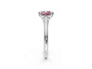 Solitaire Engagement Ring Setting for Fancy Pink Cushion Cut Center with Cathedral Band and Prong Head in Platinum