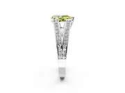 Split Shank Engagement Ring Setting for Fancy Yellow Pear-Shaped Center with Pave Split Shank and Prong Head in Platinum