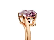 Solitaire Engagement Ring Setting for Fancy Pink Heart-Shaped Center with Plain Bypass Twist Band and Prong Head in Rose Gold
