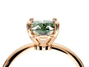 Minimalist Solitaire Engagement Ring Setting for Fancy Green Oval Center with Thin Band and Prong Head in Rose Gold