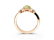Solitaire Engagement Ring Setting for Fancy Yellow Pear-Shaped Center with Marquise Flower Shoulders and Prong Head in Rose Gold