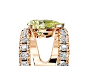 Solitaire Engagement Ring Setting for Fancy Yellow Pear-Shaped Center with Wide-Open Split Shank and Prong Head in Rose Gold