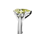 Solitaire Engagement Ring Setting for Fancy Yellow Pear-Shaped Center with Knife Ridge Band and Claw Prong Head in White Gold