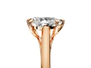 Solitaire Engagement Ring Setting for Pear-Shaped Center with Cathedral Band and Prong Head in Rose Gold