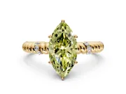 Rope Engagement Ring Setting for Fancy Yellow Marquise Center with Accent Shoulders and Prong Head in Yellow Gold