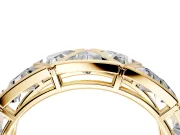 Triangle Lab-Grown Diamond Geometric Men's Wedding Band with Angular Frames in Yellow Gold