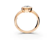 Solitaire Engagement Ring Setting for Oval Center with Wide Band and Bezel Head in Rose Gold