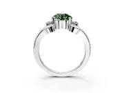 Solitaire Engagement Ring Setting for Fancy Green Round Cut Center with Twisted Band and Scroll Prong Head in Platinum