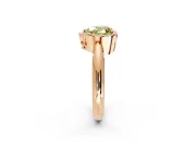 Halo Engagement Ring Setting for Fancy Yellow Heart-Shaped Center with Tapered Plain Band and Prong Head in Rose Gold