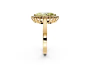 Starburst Halo Engagement Ring Setting for Fancy Yellow Marquise Center with Flat Cathedral Band and Prong Head in Yellow Gold