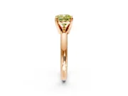Solitaire Engagement Ring Setting for Fancy Yellow Cushion Cut Center with Wire Band and Prong Head in Rose Gold