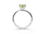 Minimalist Solitaire Engagement Ring Setting for Fancy Yellow Oval Center with Thin Band and Prong Head in Platinum