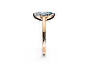 Solitaire Engagement Ring Setting for Fancy Blue Marquise Center with Flat-Sided Plain Band and Prong Head in Rose Gold