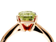 Solitaire Engagement Ring Setting for Fancy Yellow Radiant Cut Center with Knife Ridge Band and Claw Prong Head in Rose Gold