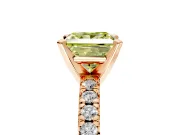 Solitaire Engagement Ring Setting for Fancy Yellow Princess Cut Center with Large Accents and Prong Head in Rose Gold