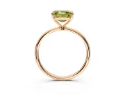 Solitaire Engagement Ring Setting for Fancy Yellow Asscher Cut Center with Straight Thin Band and Prong Head in Rose Gold