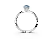 Side Accent Engagement Ring Setting for Fancy Blue Marquise Center with Accent Shoulders and Prong Head in White Gold