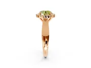 Halo Engagement Ring Setting for Fancy Yellow Round Cut Center with Square Band and Prong Head in Rose Gold