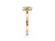 Hidden Halo Engagement Ring Setting for Fancy Yellow Pear-Shaped Center with Plain Band and Tall Prong Head in Rose Gold